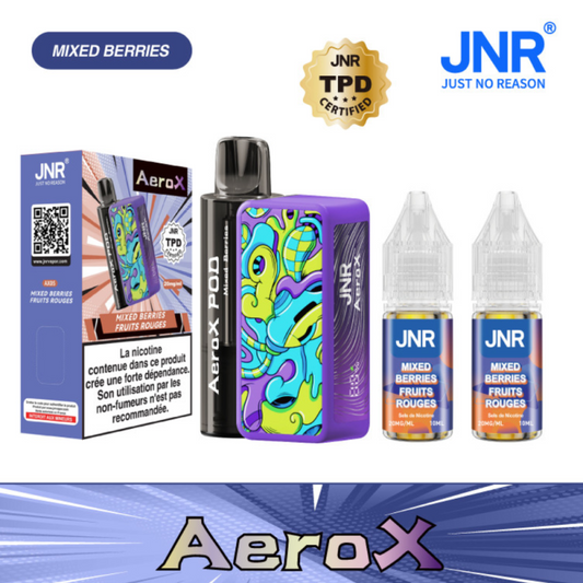 Vapoteuse E-Liquide Rechargeable - JNR AeroX - 32000 puffs - Fruis Rouges