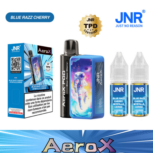 Vapoteuse E-Liquide Rechargeable - JNR AeroX - 32000 puffs - Myrtille, Cerise
