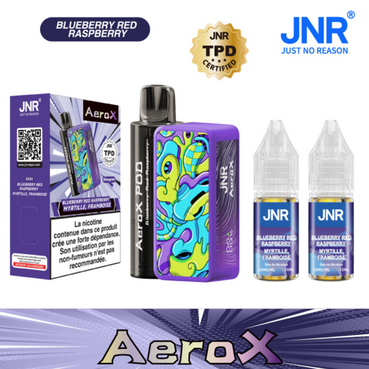 Vapoteuse E-Liquide Rechargeable - JNR AeroX - 32000 puffs - Myrtille Framboise