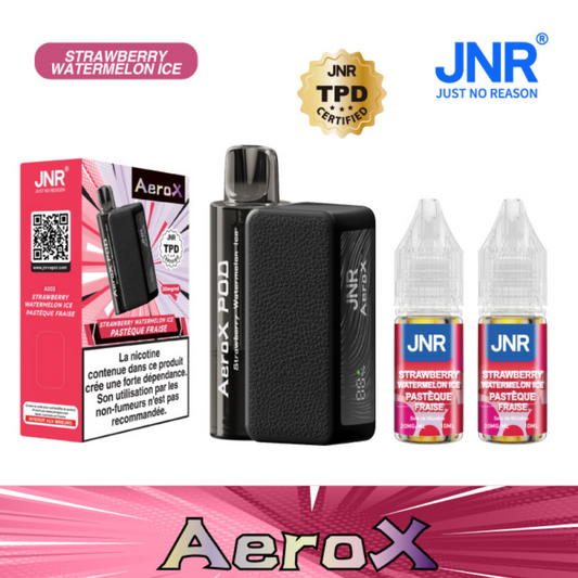 Vapoteuse E-Liquide Rechargeable - JNR AeroX - 32000 puffs - Pastèque Fraise