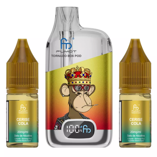 Vapoteuse E-Liquide Rechargeable - Tornado BOX POD - 28000 Puffs - Cerise Cola