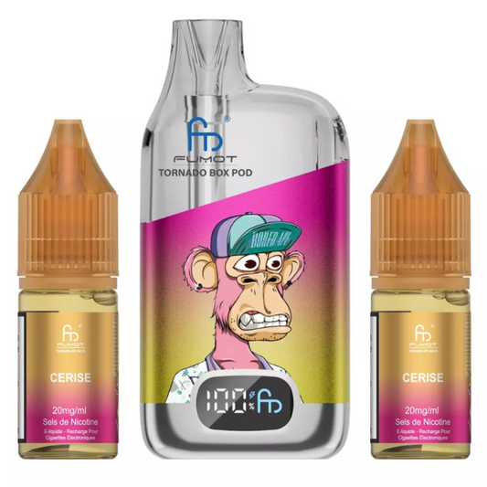 Vapoteuse E-Liquide Rechargeable - Tornado BOX POD - 28000 Puffs - Cerise