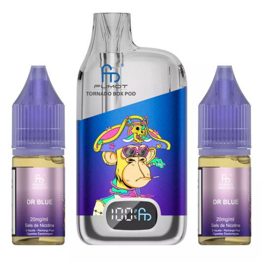 Vapoteuse E-Liquide Rechargeable - Tornado BOX POD - 28000 Puffs - Dr Blue