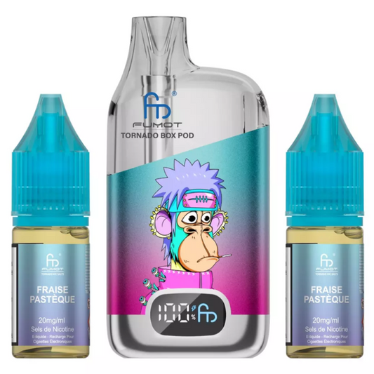 Vapoteuse E-Liquide Rechargeable - Tornado BOX POD - 28000 Puffs - Fraise Pastèque