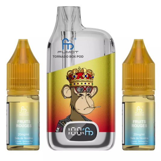 Vapoteuse E-Liquide Rechargeable - Tornado BOX POD - 28000 Puffs - Fruits Rouges