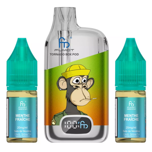 Vapoteuse E-Liquide Rechargeable - Tornado BOX POD - 28000 Puffs - Menthe Fraîche