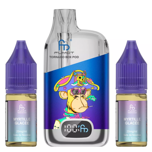 Vapoteuse E-Liquide Rechargeable - Tornado BOX POD - 28000 Puffs - Myrtille Glacée