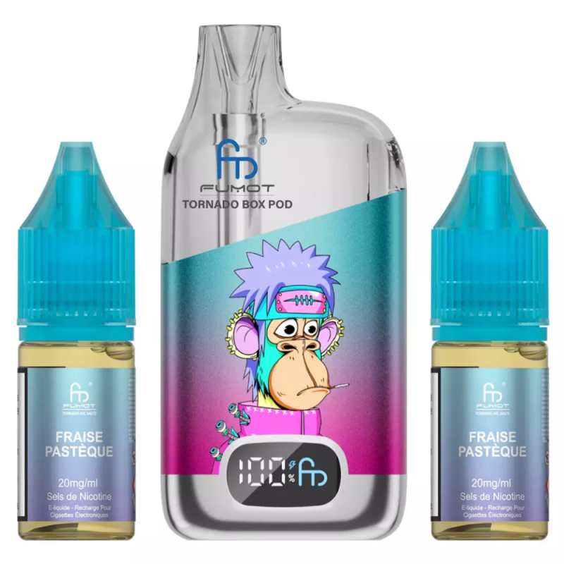 Vapoteuse E-Liquide Rechargeable - Tornado BOX POD - 28000 Puffs - Fraise Pastèque
