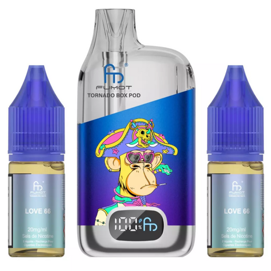 Vapoteuse E-Liquide Rechargeable - Tornado BOX POD - 28000 Puffs - Love 66